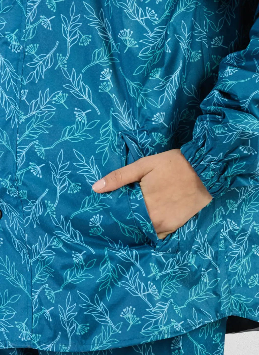 Teal Blue Printed